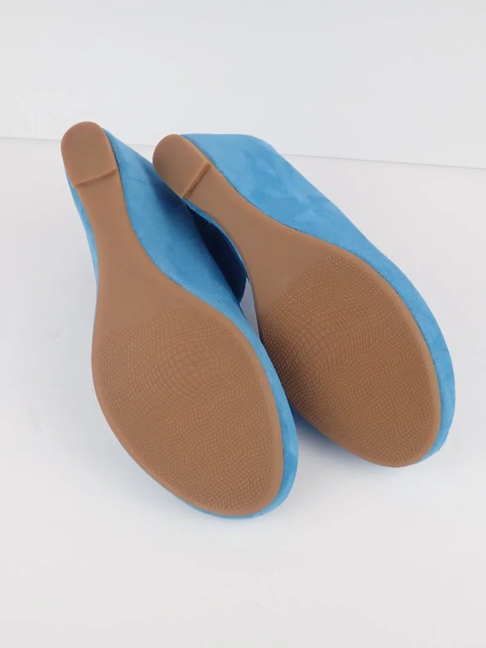 Johnston & Murphy Turquoise Open Toe Wedge Heels Womens US 9M